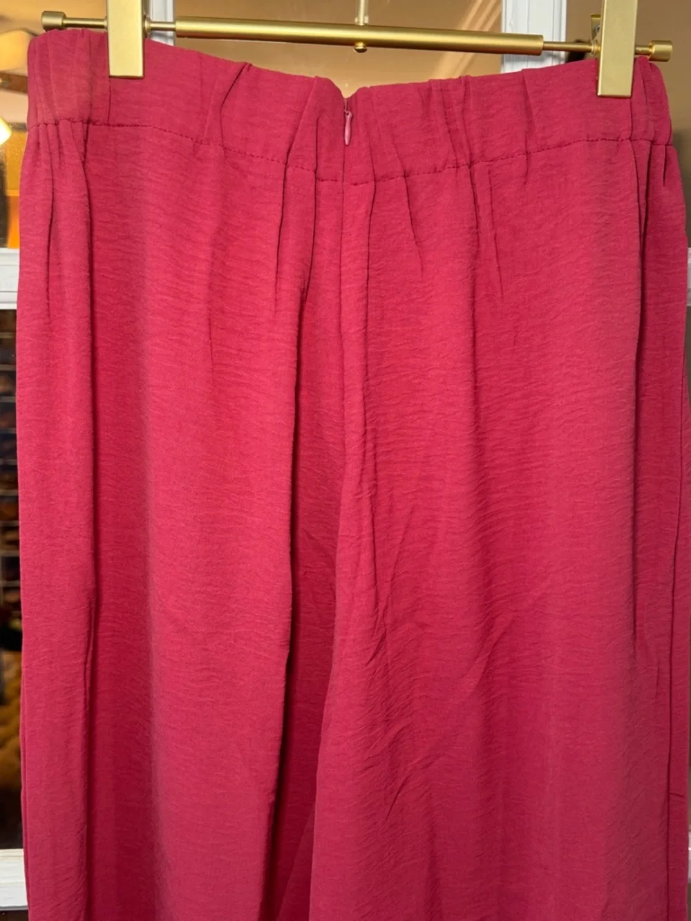 🍓Two-Piece Crop Top & Wide Leg Pants Set - Berry Pink Culotte Capri Flowy Gaucho - Picture 7 of 11